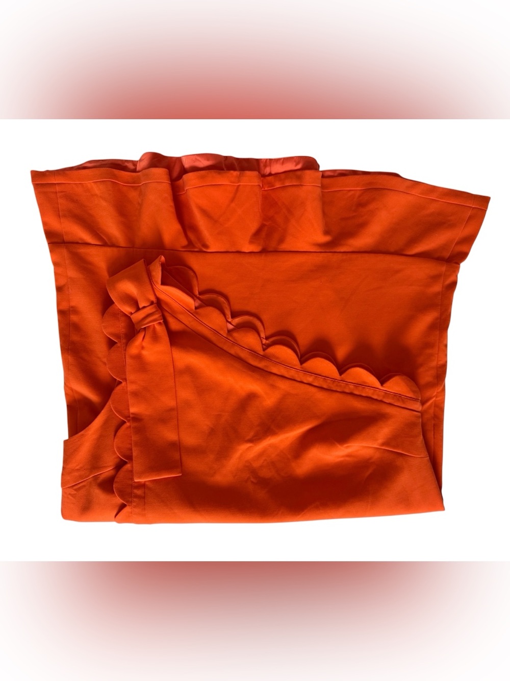 Victoria Beckham x Target Orange Bow One Shoulder Scallop Dress, Size 1X - EUC - Picture 7 of 10